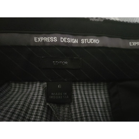 Express Design Studio Gray Plaid Pleated Shorts Women's Women's Size 6 - Picture 3 of 6